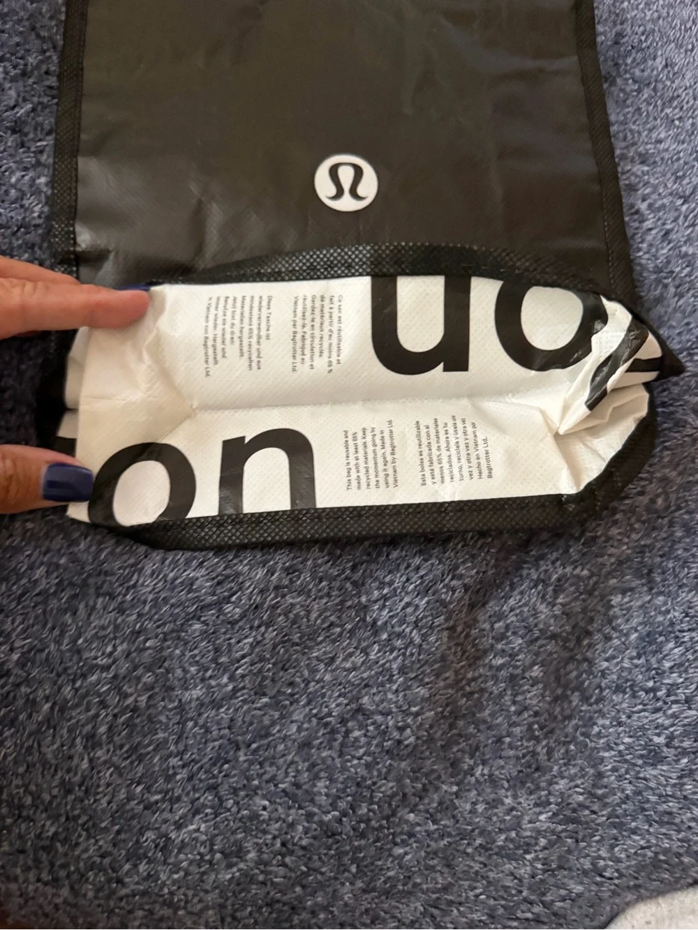 Lululemon Small Reusable Shopping Tote Bag Black